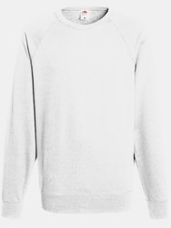Fruit Of The Loom Mens Lightweight Raglan Sweatshirt (240 GSM) (White) - White