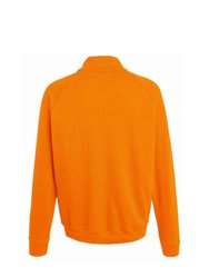 Fruit Of The Loom Mens Lightweight Zip Neck Sweatshirt (Orange)