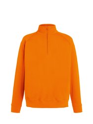 Fruit Of The Loom Mens Lightweight Zip Neck Sweatshirt (Orange) - Orange