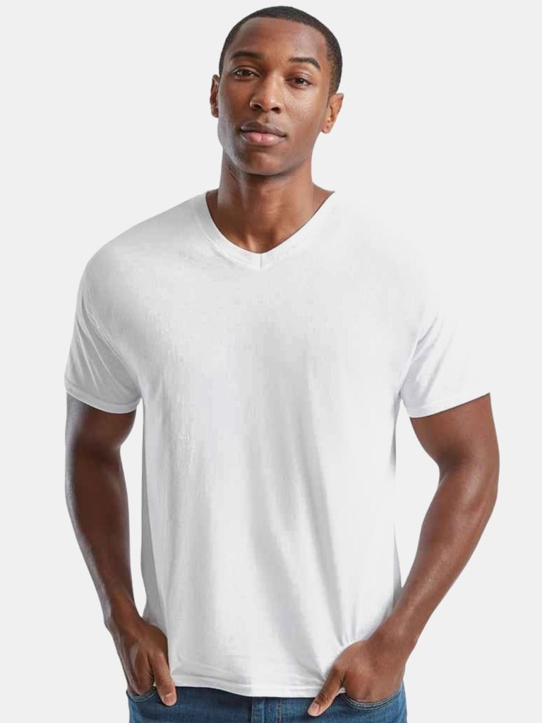 Fruit of the Loom Mens Original V Neck T-Shirt (White) - White