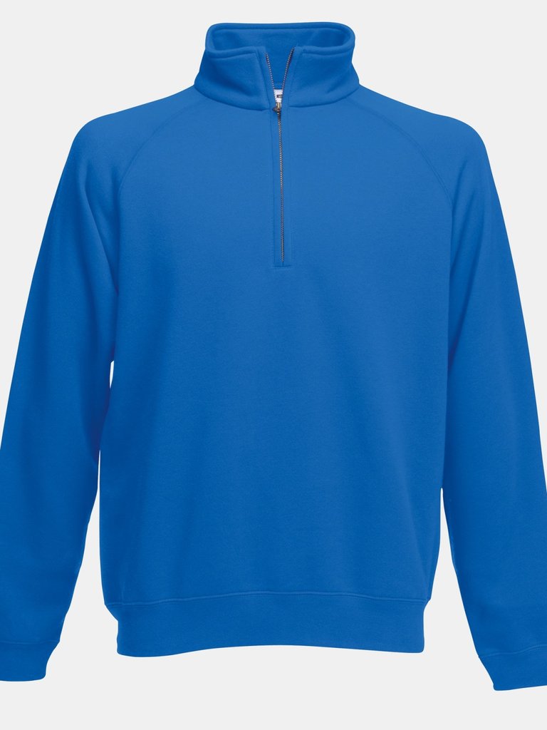 Fruit Of The Loom Mens Premium 70/30 Zip Neck Sweatshirt (Royal Blue) - Royal Blue