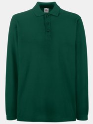 Fruit Of The Loom Mens Premium Long Sleeve Polo Shirt (Forest Green) - Forest Green