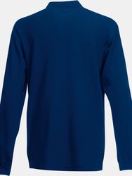 Fruit Of The Loom Mens Premium Long Sleeve Polo Shirt (Navy)