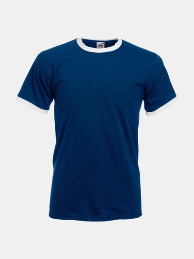 Fruit of the Loom Fruit Of The Loom Mens Ringer Short Sleeve T-Shirt (Navy/White) product