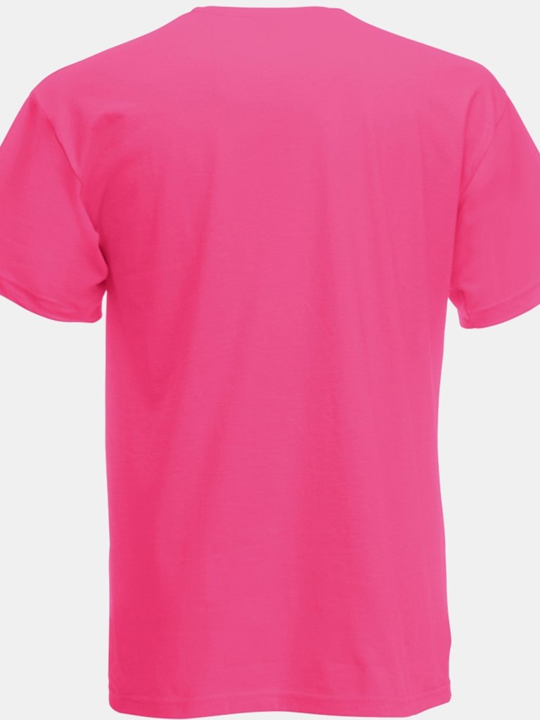 Fruit Of The Loom Mens Screen Stars Original Full Cut Short Sleeve T-Shirt (Fuchsia)