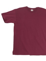 Fruit Of The Loom Mens Super Premium Short Sleeve Crew Neck T-Shirt (Burgundy)