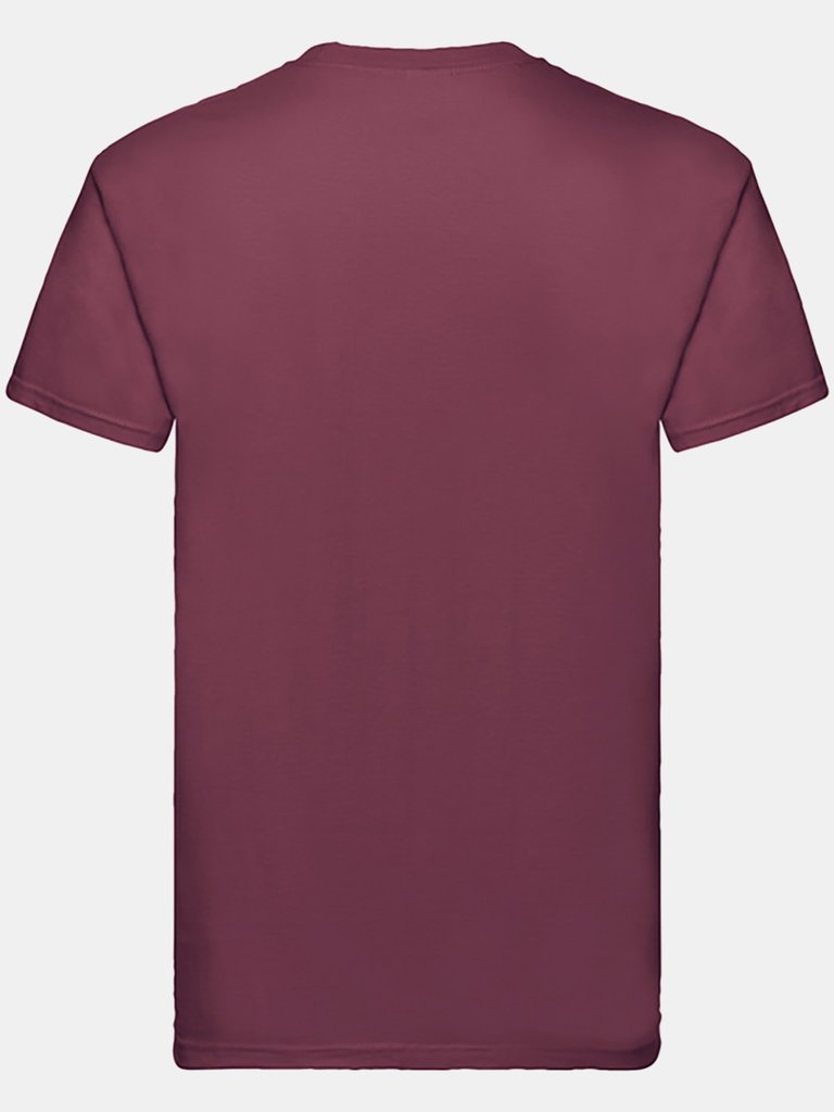 Fruit Of The Loom Mens Super Premium Short Sleeve Crew Neck T-Shirt (Burgundy)