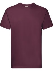 Fruit Of The Loom Mens Super Premium Short Sleeve Crew Neck T-Shirt (Burgundy) - Burgundy