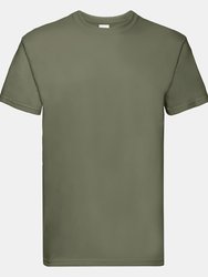 Fruit Of The Loom Mens Super Premium Short Sleeve Crew Neck T-Shirt (Classic Olive) - Classic Olive