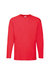 Fruit Of The Loom Mens Valueweight Crew Neck Long Sleeve T-Shirt (Red) - Red