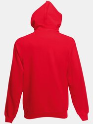 Fruit Of The Loom Mens Zip Through Hooded Sweatshirt / Hoodie (Red)