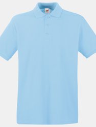 Fruit Of The Loom Premium Mens Short Sleeve Polo Shirt (Sky Blue) - Sky Blue