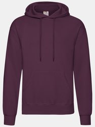 Fruit Of The Loom Unisex Adults Classic Hooded Sweatshirt (Burgundy) - Burgundy