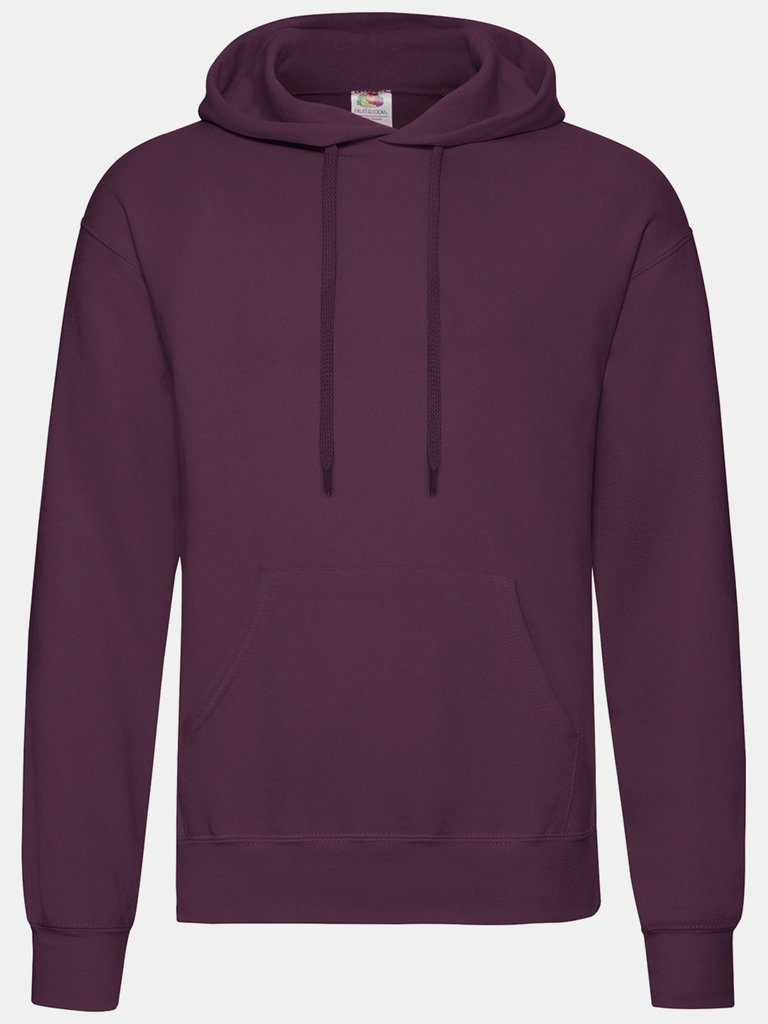 Fruit Of The Loom Unisex Adults Classic Hooded Sweatshirt (Burgundy) - Burgundy