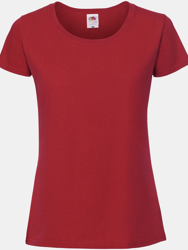 Fruit Of The Loom Womens/Ladies Fit Ringspun Premium Tshirt (Red) - Red