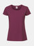 Fruit Of The Loom Womens/Ladies Fit Ringspun Premium Tshirt - Burgundy