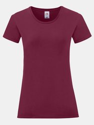 Fruit Of The Loom Womens/Ladies Iconic T-Shirt (Burgundy) - Burgundy