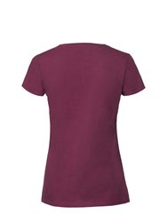 Fruit Of The Loom Womens/Ladies Ringspun Premium T-Shirt (Oxblood)