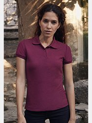 Fruit Of The Loom Womens Lady-Fit 65/35 Short Sleeve Polo Shirt (Burgundy)