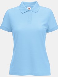 Fruit Of The Loom Womens Lady-Fit 65/35 Short Sleeve Polo Shirt (Sky Blue) - Sky Blue