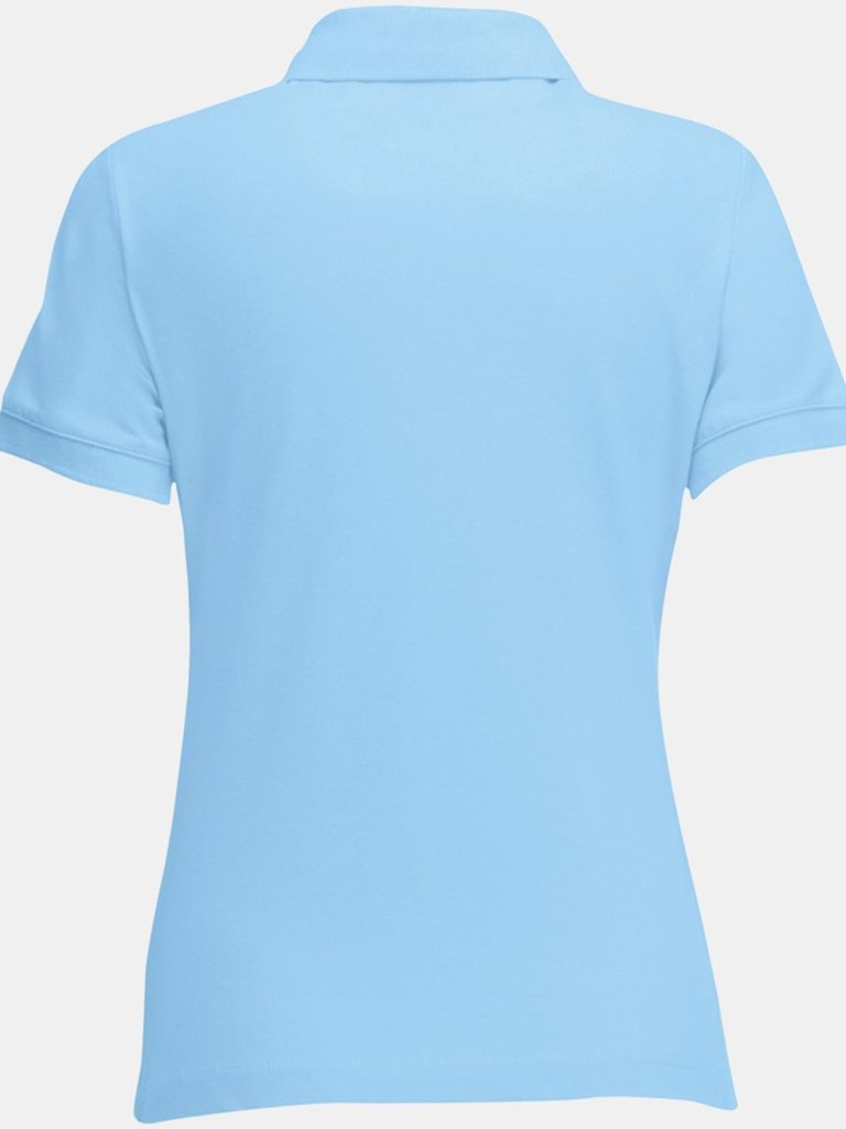 Fruit Of The Loom Womens Lady-Fit 65/35 Short Sleeve Polo Shirt (Sky Blue)