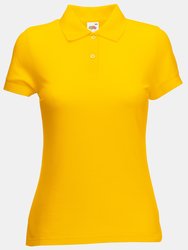 Fruit Of The Loom Womens Lady-Fit 65/35 Short Sleeve Polo Shirt (Sunflower) - Sunflower