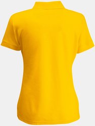 Fruit Of The Loom Womens Lady-Fit 65/35 Short Sleeve Polo Shirt (Sunflower)