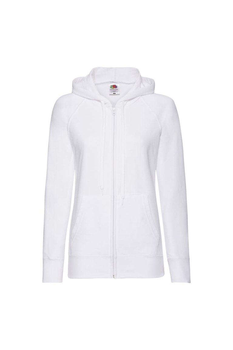 Ladies Fitted Hooded Sweatshirt - White