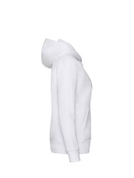 Ladies Fitted Hooded Sweatshirt - White