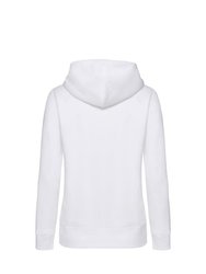 Ladies Fitted Hooded Sweatshirt - White