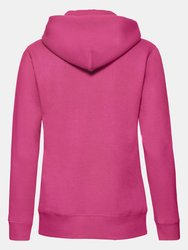 Ladies Lady-Fit Hooded Sweatshirt Jacket (Fuchsia)