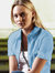 Ladies Lady-Fit Short Sleeve Poplin Shirt (Mid Blue)