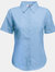 Ladies Lady-Fit Short Sleeve Poplin Shirt (Mid Blue) - Mid Blue