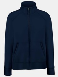 Ladies/Womens Lady-Fit Sweatshirt Jacket (Deep Navy) - Deep Navy