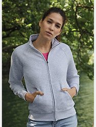 Ladies/Womens Lady-Fit Sweatshirt Jacket (Heather Grey)