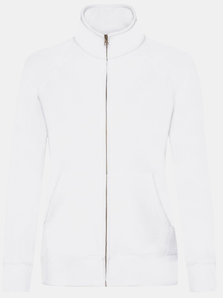 Ladies/Womens Lady-Fit Sweatshirt Jacket (White) - White