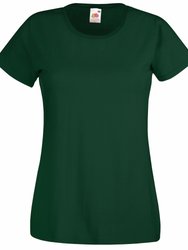 Ladies/womens Lady-Fit Valueweight Short Sleeve T-Shirt - Bottle Green - Bottle Green