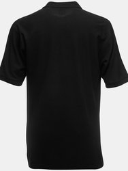 Men's 65/35 Heavyweight Pique Short Sleeve Polo Shirt - Black