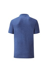 Mens 65/35 Pique Short Sleeve Polo Shirt (Heather Royal)