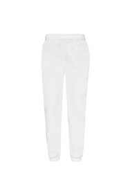 Mens Classic Elasticated Hem Sweatpants - White - White