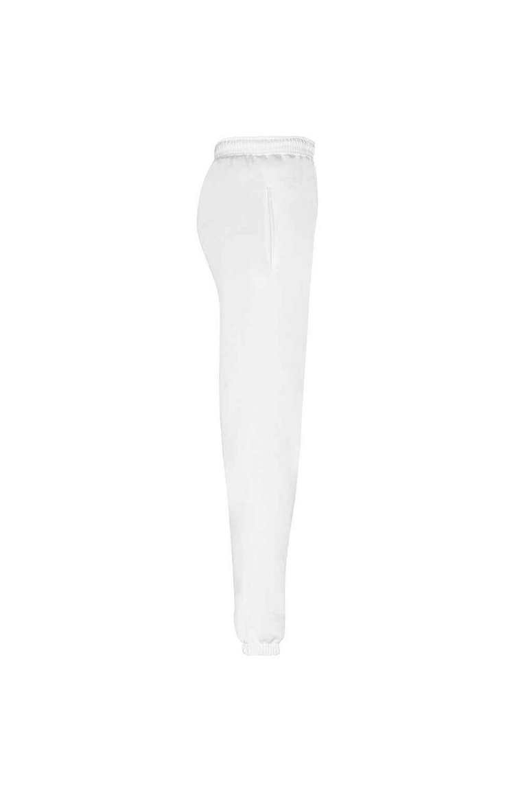 Mens Classic Elasticated Hem Sweatpants - White