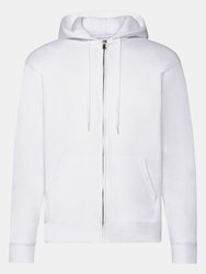 Mens Hooded Sweatshirt Jacket - White