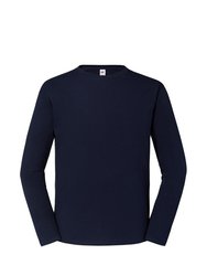 Mens Iconic 195 Premium Ringspun Cotton Long-Sleeved T-Shirt - Black