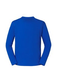 Mens Iconic 195 Premium Ringspun Cotton Long-Sleeved T-Shirt - Royal Blue