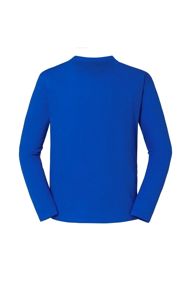 Mens Iconic 195 Premium Ringspun Cotton Long-Sleeved T-Shirt - Royal Blue