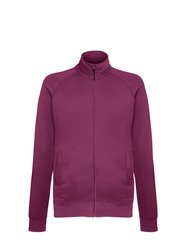 Mens Lightweight Full Zip Sweatshirt Jacket - Burgundy