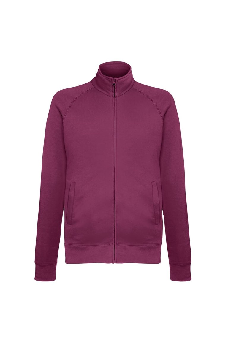 Mens Lightweight Full Zip Sweatshirt Jacket - Burgundy
