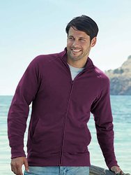 Mens Lightweight Full Zip Sweatshirt Jacket - Burgundy - Burgundy