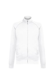 Mens Lightweight Full Zip Sweatshirt Jacket - White - White