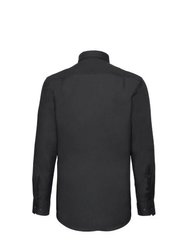 Mens Long Sleeve Oxford Shirt - Black